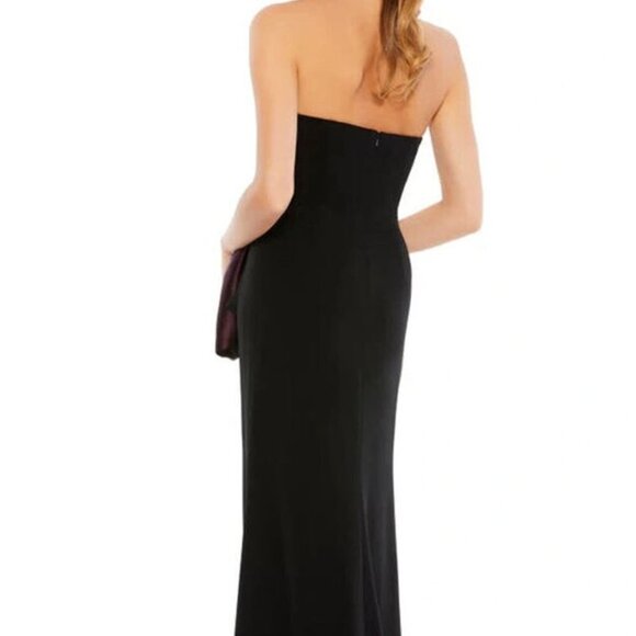 Mac Duggal Black Plum Burgundy Two-Tone Strapless Gown - Picture 3 of 5